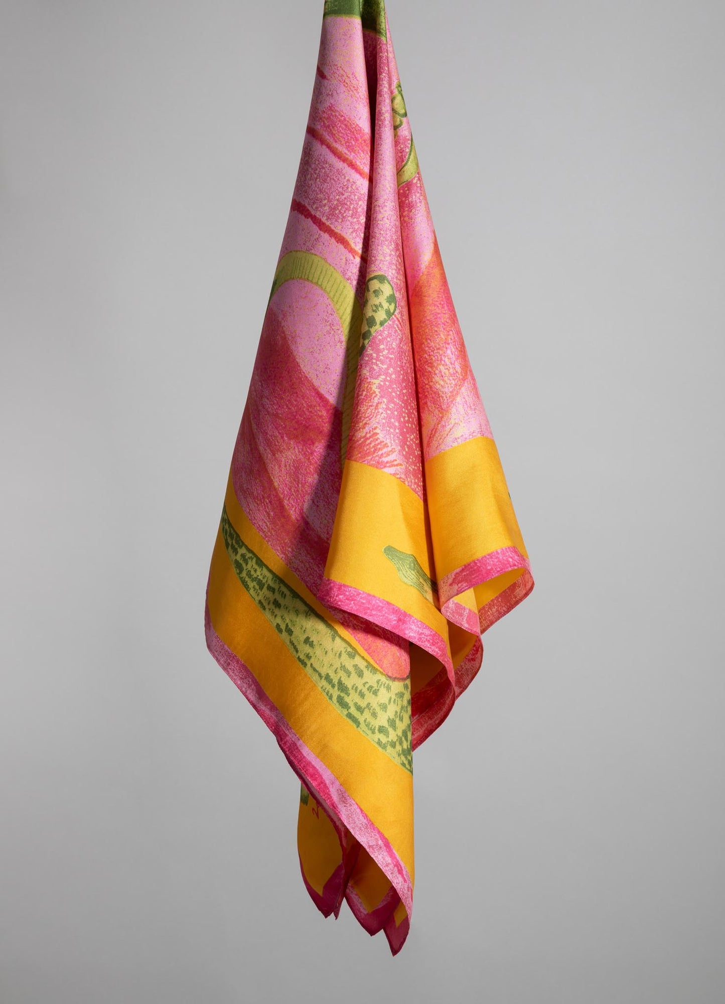 Menagerie Yellow & Pink Silk Scarf