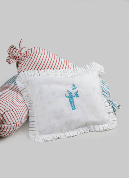 Mela Blue & Red Pillow & Bolsters - Set of 3
