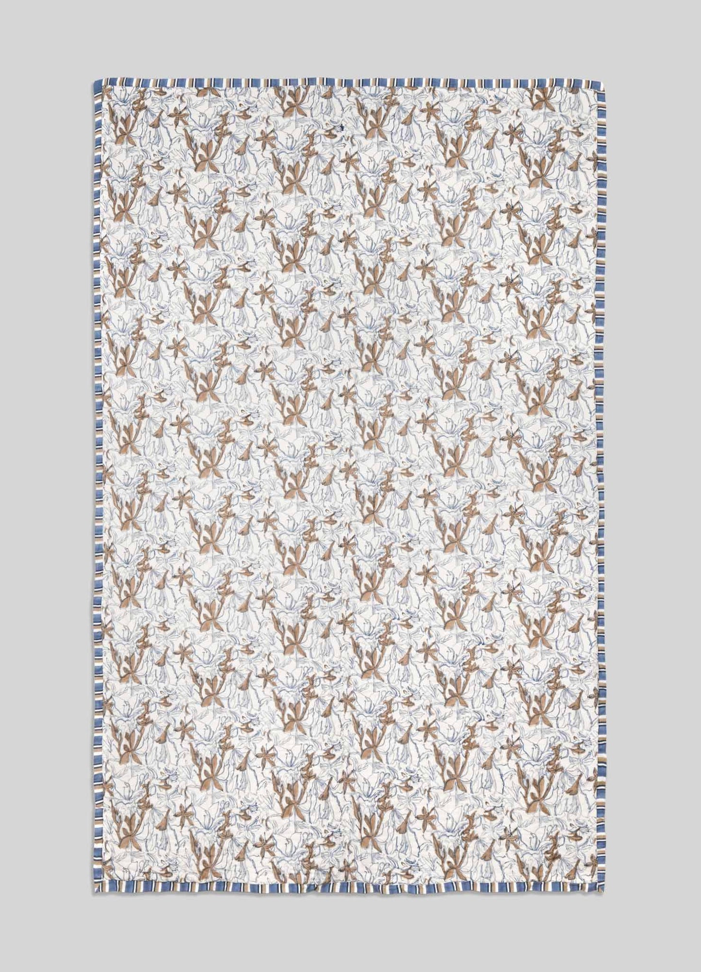 Spring Bouquet Blue & Maroon Single Quilt