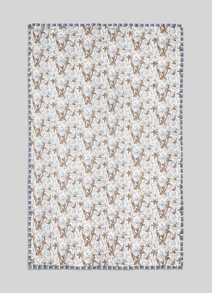 Spring Bouquet Blue & Maroon Single Quilt