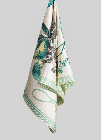 Floral Astra Ecru Silk Scarf