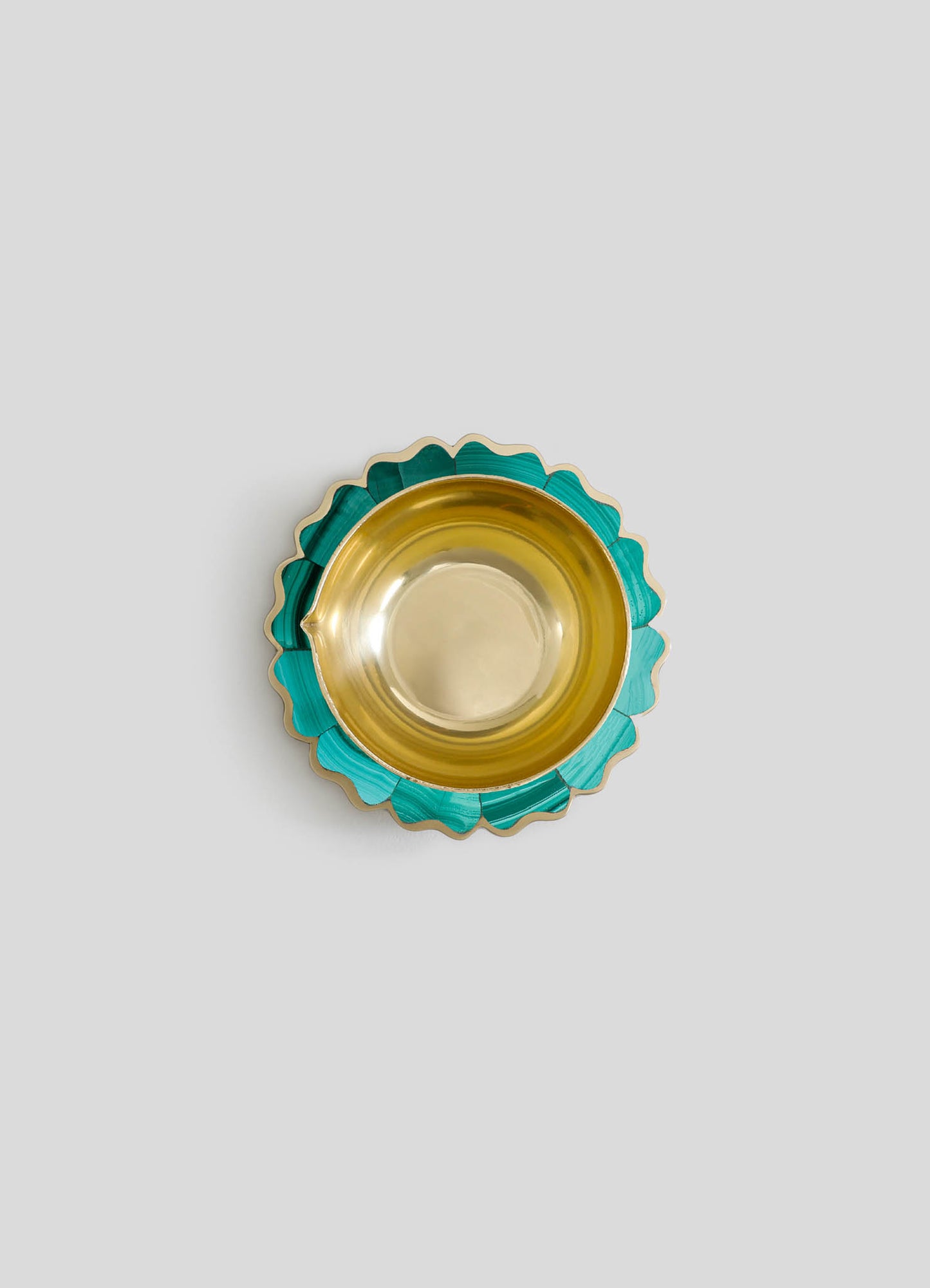 traditional brass small diyas green