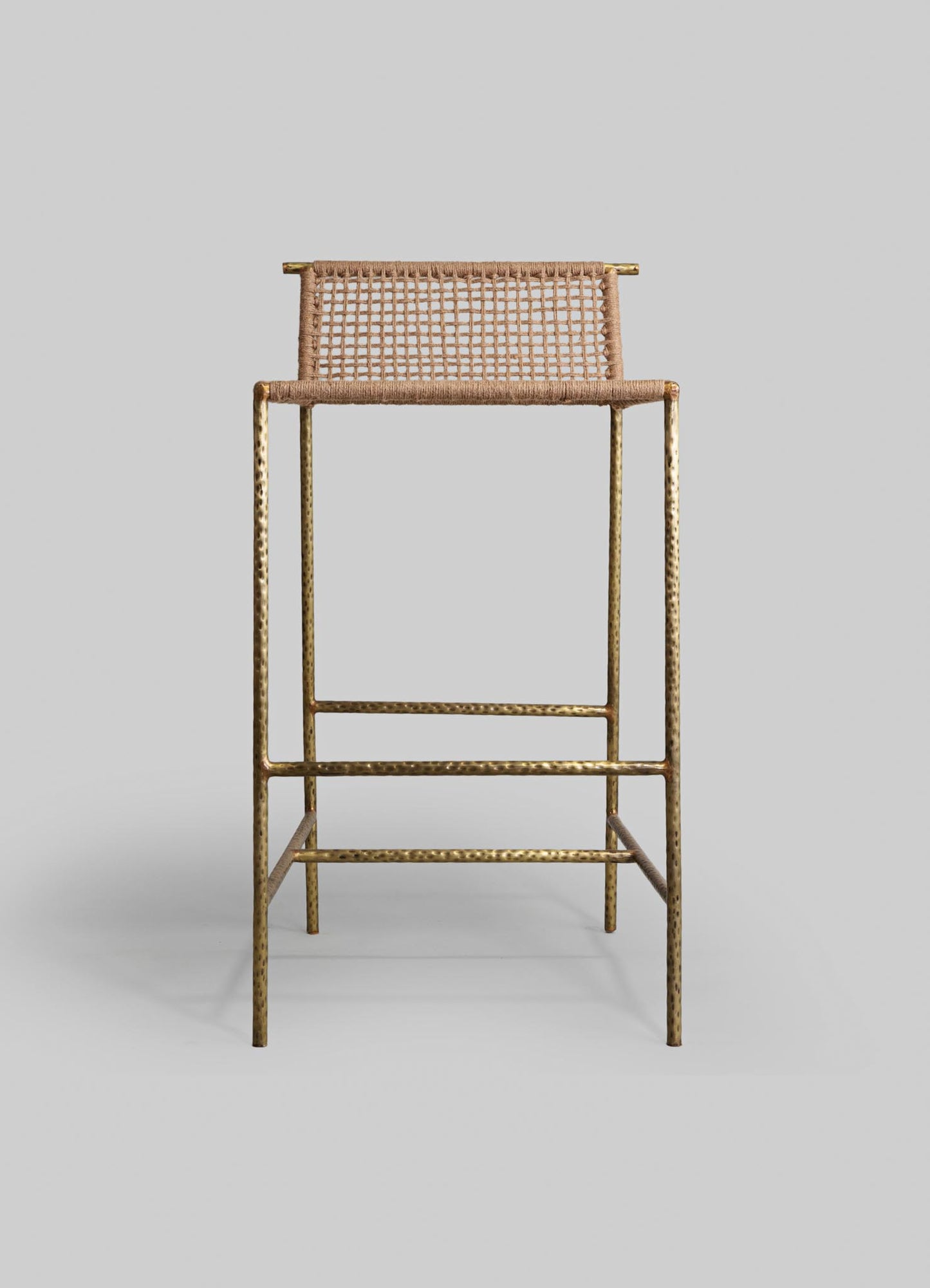 jute rope stool with brass leg