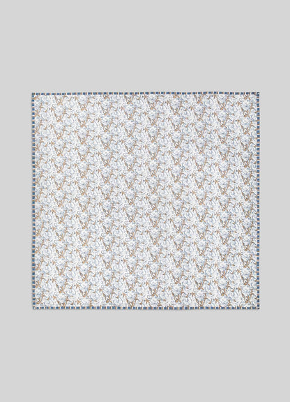 Spring Bouquet Blue & Maroon King Size Quilt