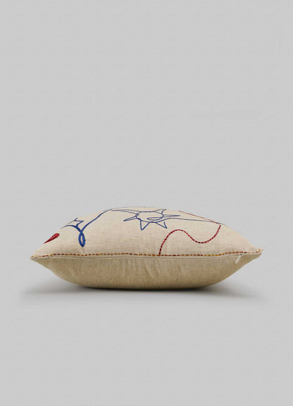 Viya Evil Eye Embroidered Cushion