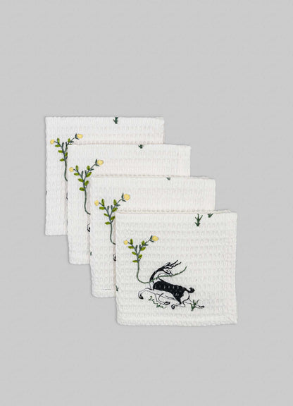 Majestic Blackbuck Face Towels - Set of 4