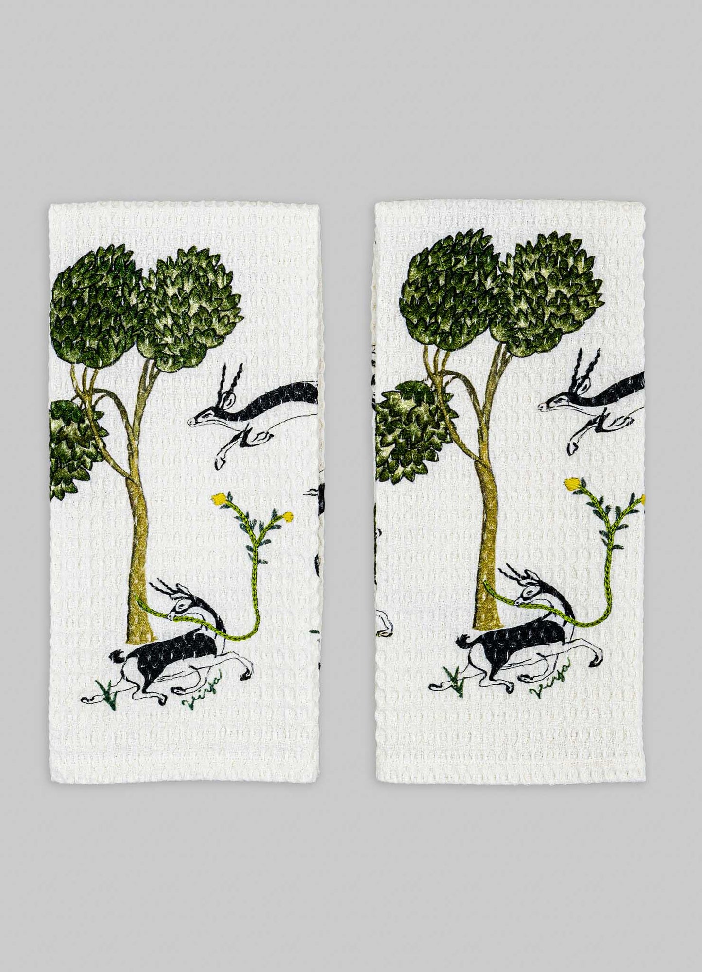 Majestic Blackbuck Hand Towels - Set of 2