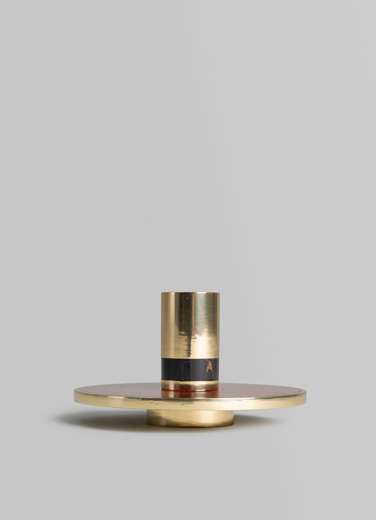 brass and stone candle stand