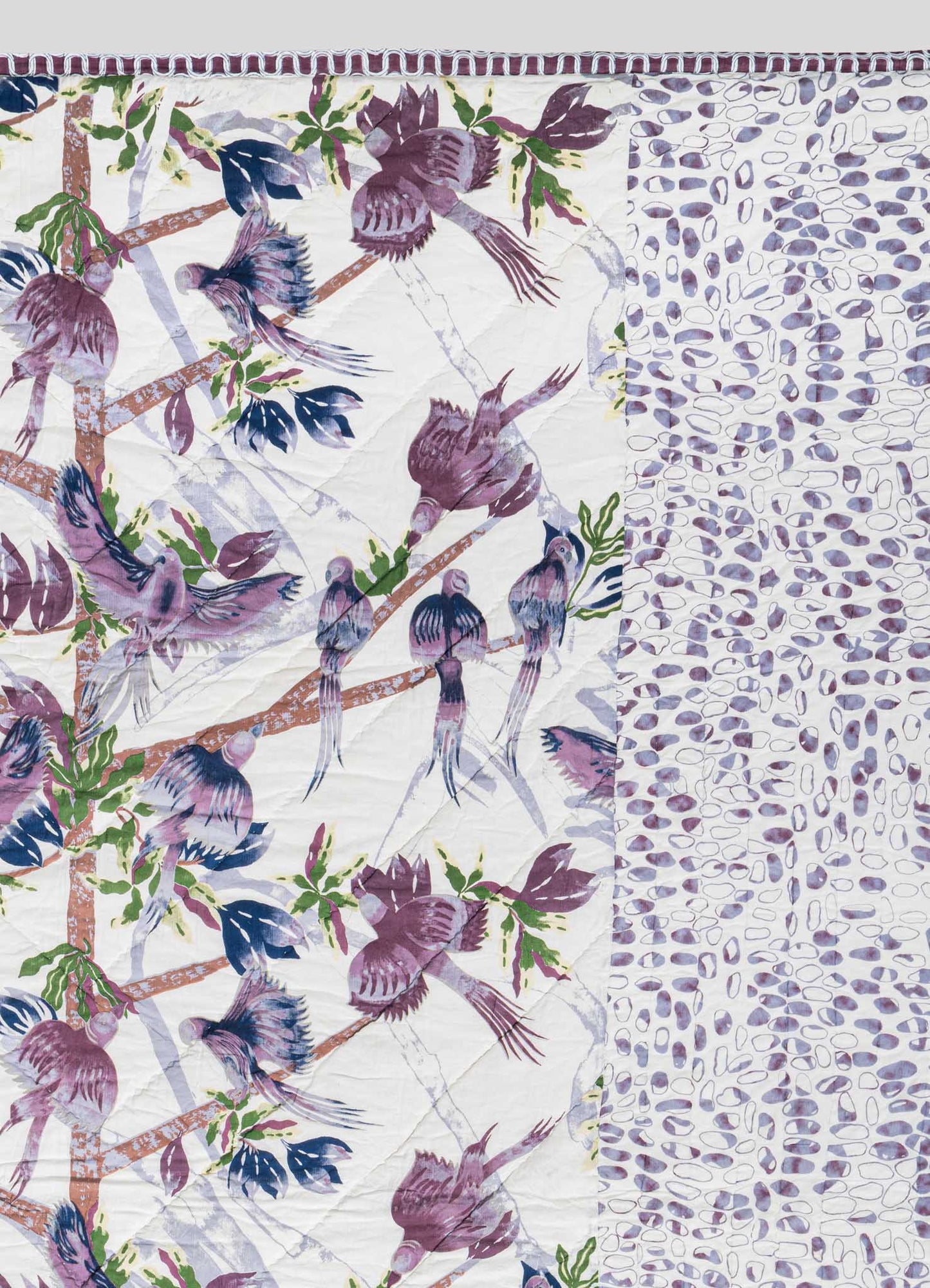 Tree Full Of Parrots Plum Quilt