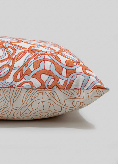 Paigah Orange & Blue Cushion Cover 18"x18"
