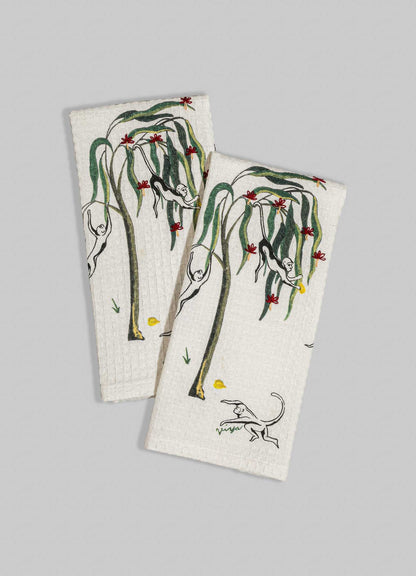 Mischievous Monkey Hand Towels - Set of 2