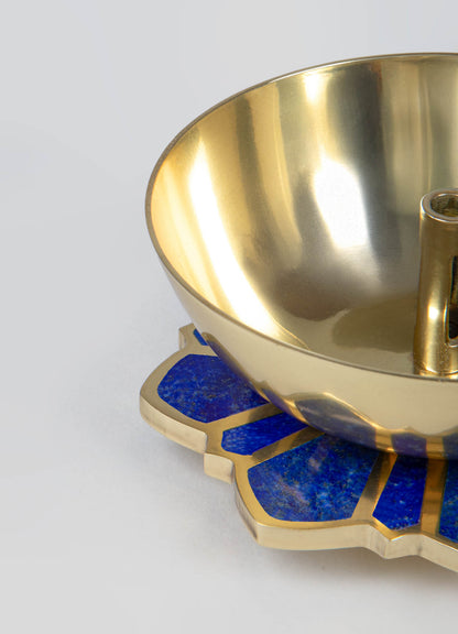 luxury brass akhand diya blue