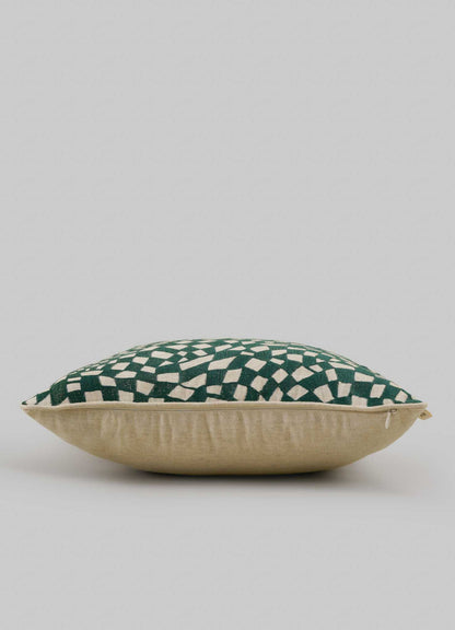 Viya Checks Cushion Cover Green
