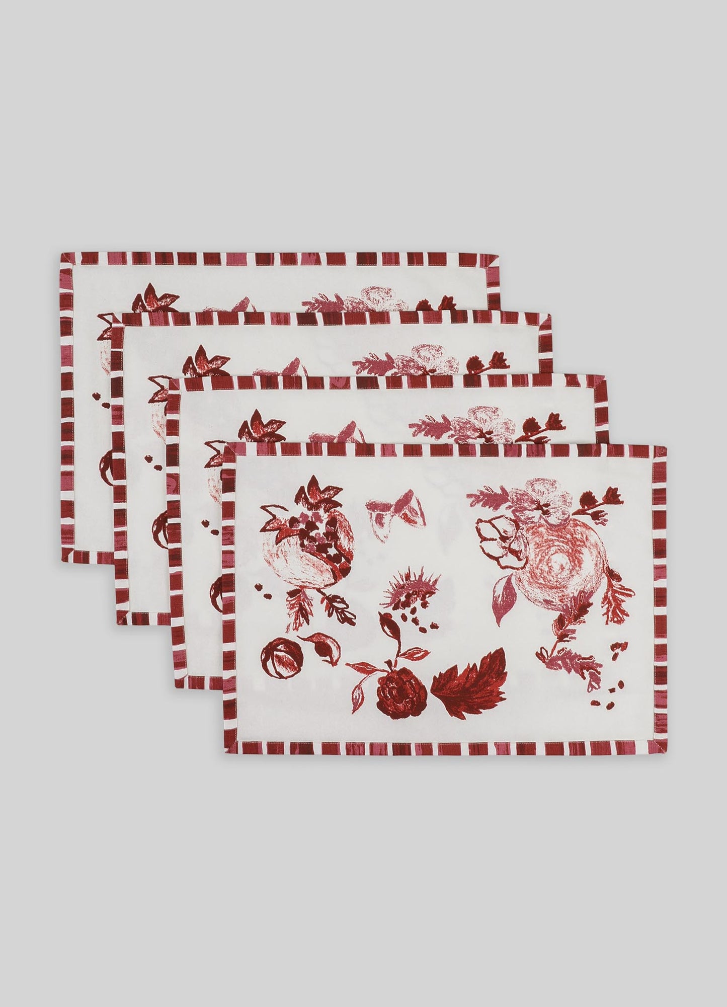 Pomegranate Red Placemats - Set of 4