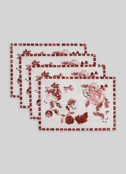 Pomegranate Red Placemats - Set of 4