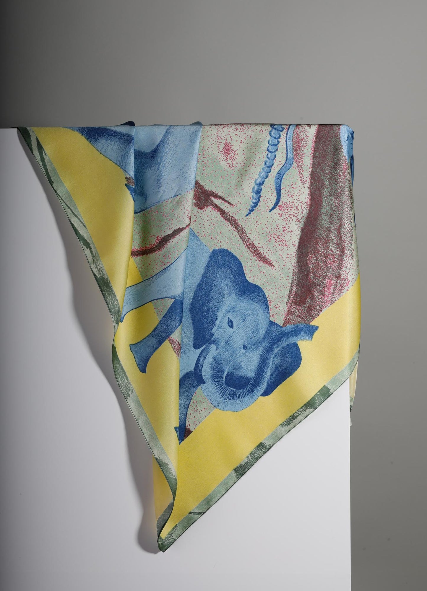 Menagerie Lime & Blue Silk Scarf