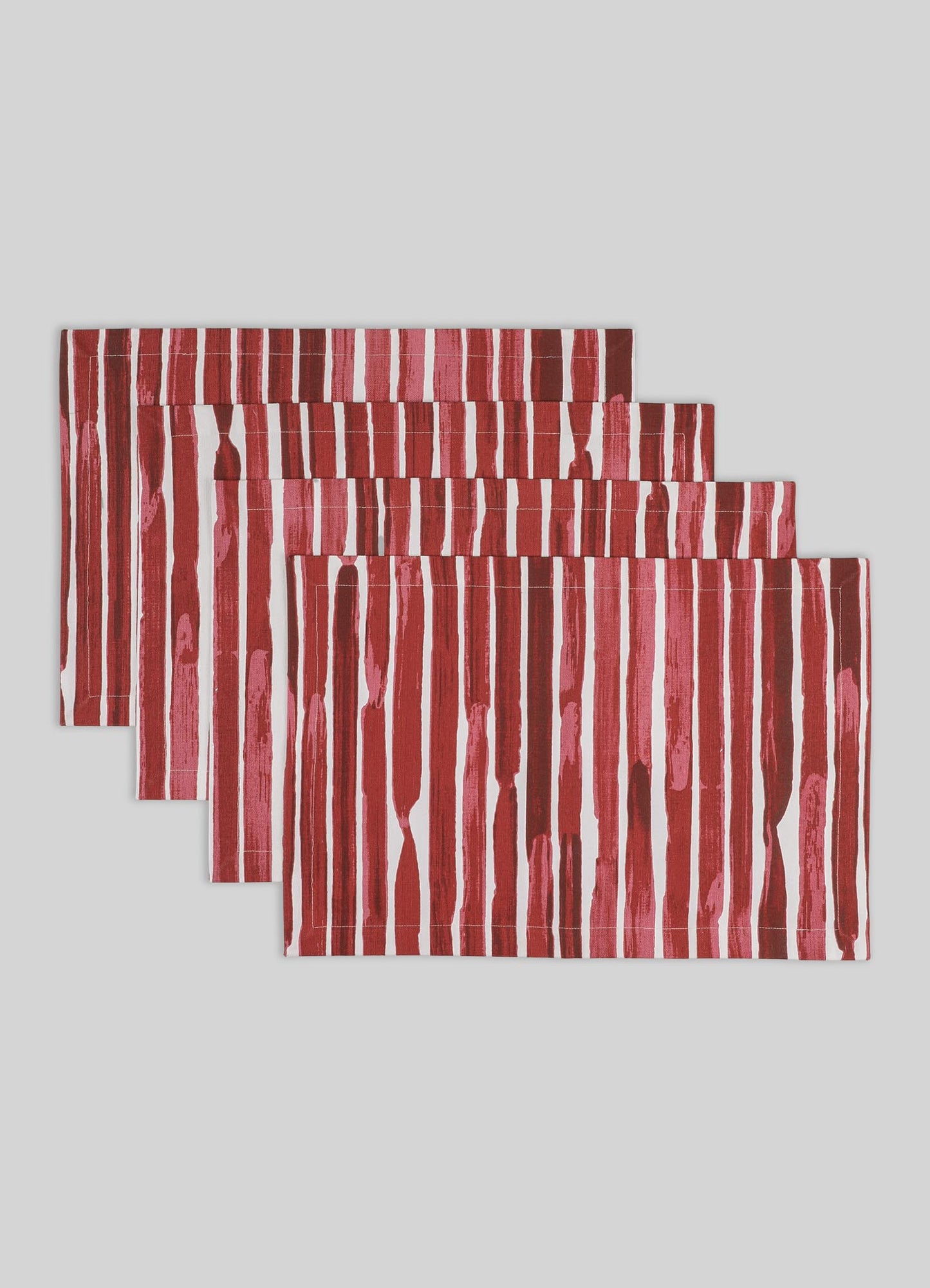 Orchard Red Stripe Placemats - Set of 4