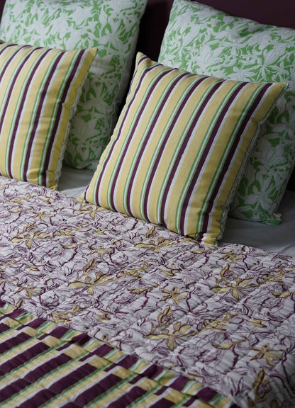 Spring Bouquet Green & Yellow Cushion Cover 18"x18"