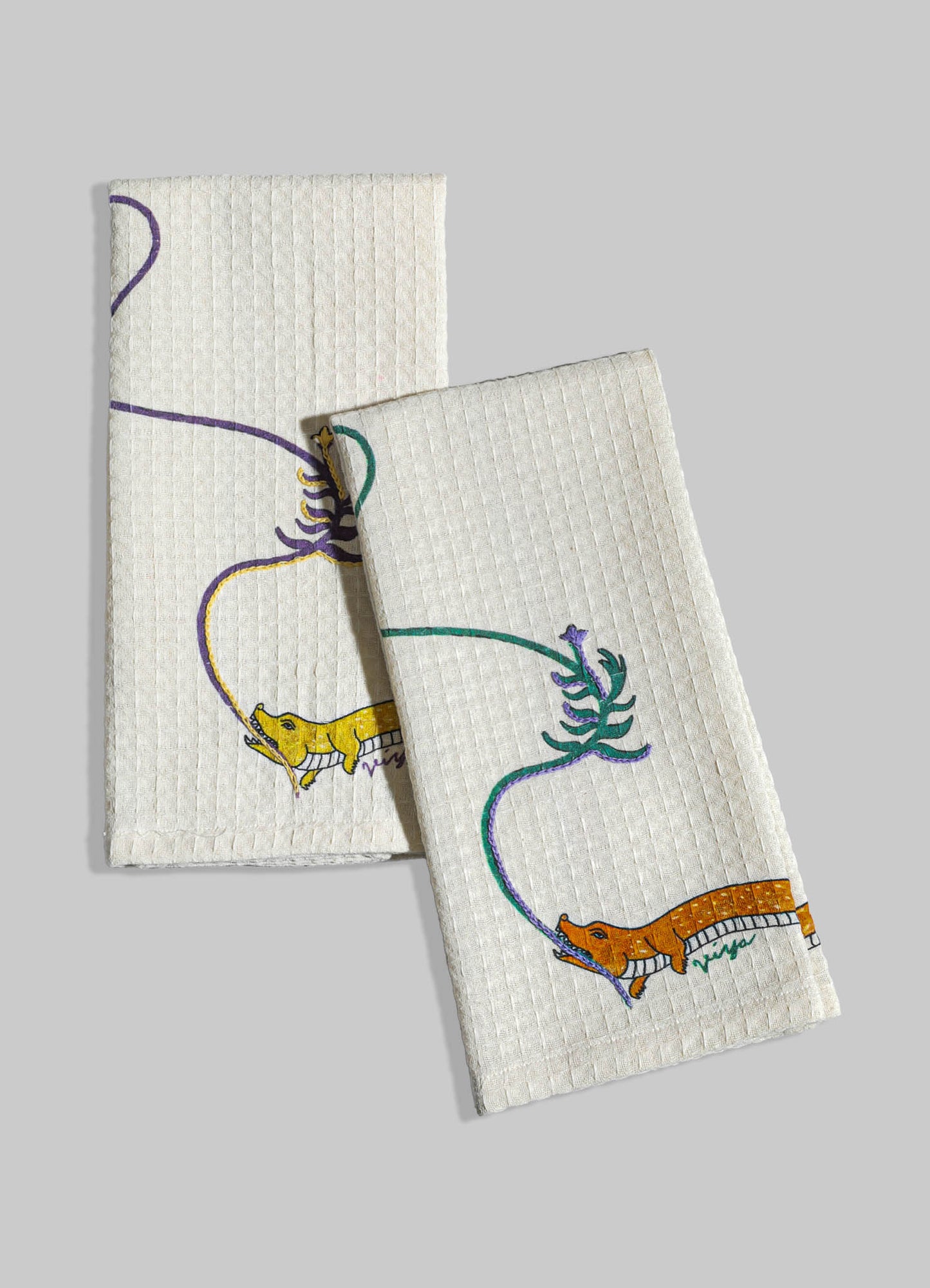 Lurking Crocodile Hand Towels - Set of 2