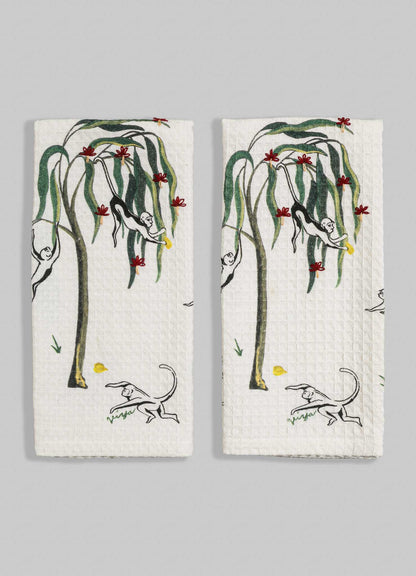 Mischievous Monkey Hand Towels - Set of 2