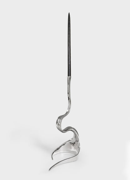 handmade luxury small candle stick holder viya silver