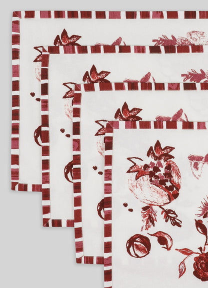 Pomegranate Red Placemats - Set of 4