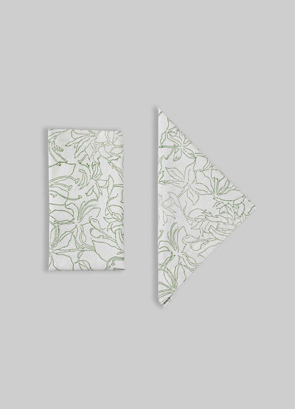 Spring Bouquet Green Napkins - Set of 4