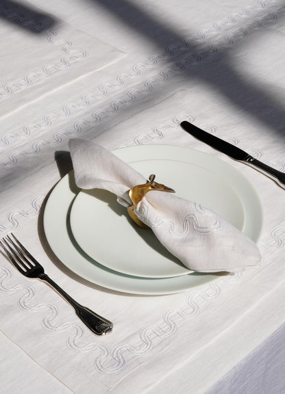 luxury white placemats on table