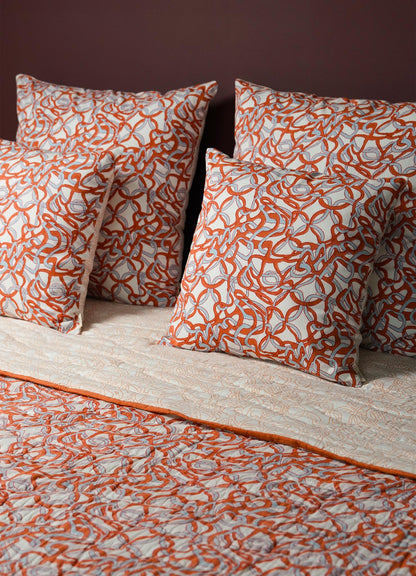 Paigah Orange & Blue King Size Quilt