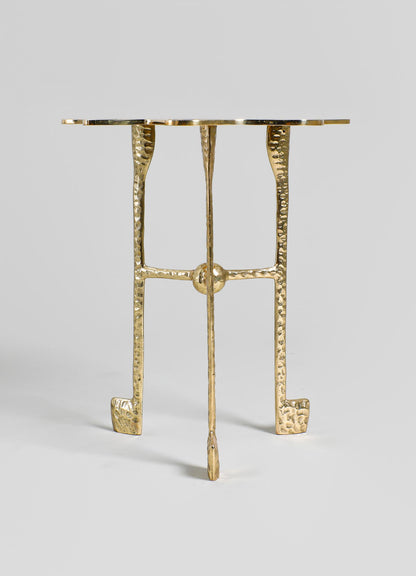 brass side table with marble top