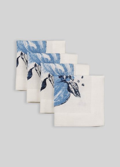 Orchard Blue Cocktail Napkins - Set of 4