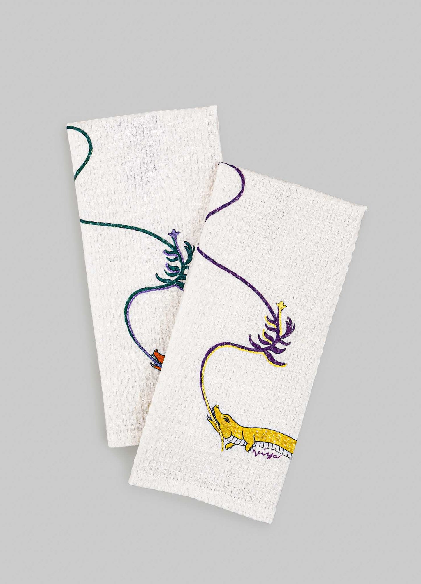 Lurking Crocodile Hand Towels - Set of 2