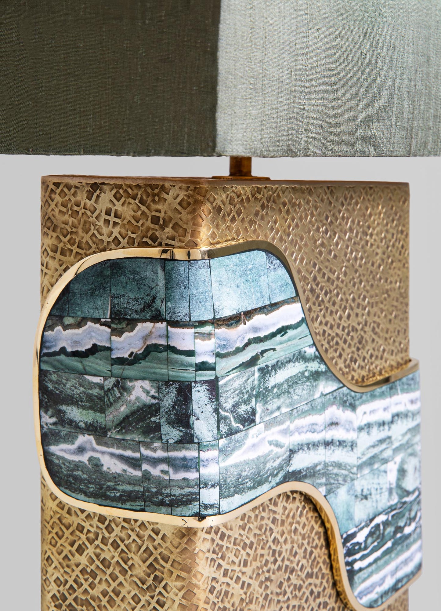 Marble Brass Inlay Table Lamp