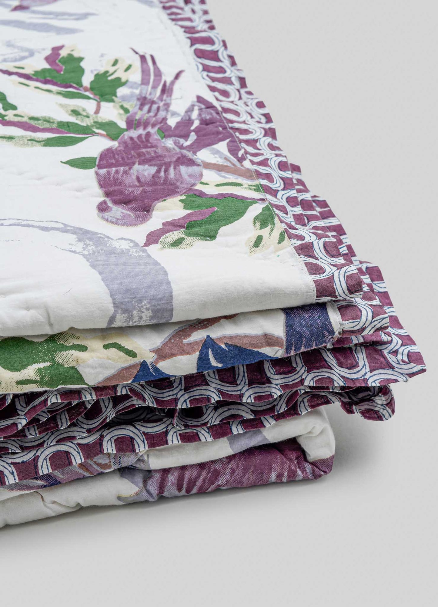 Tree Full Of Parrots Plum Quilt