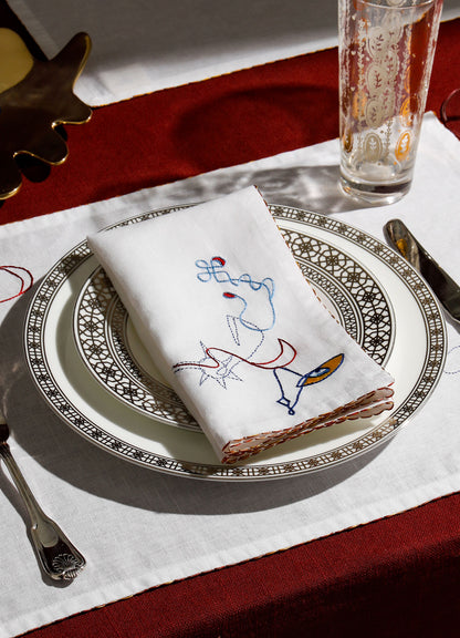 Evil Eye White Napkin - Set of 2