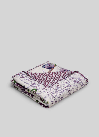 Tree Full Of Parrots Plum King Size Quilt