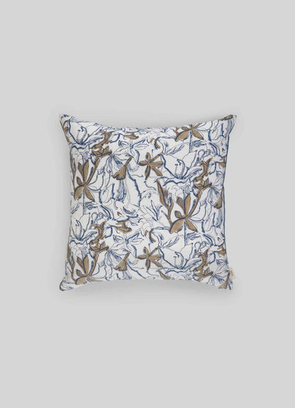 Spring Bouquet Blue & Maroon Cushion Cover 18"x18"