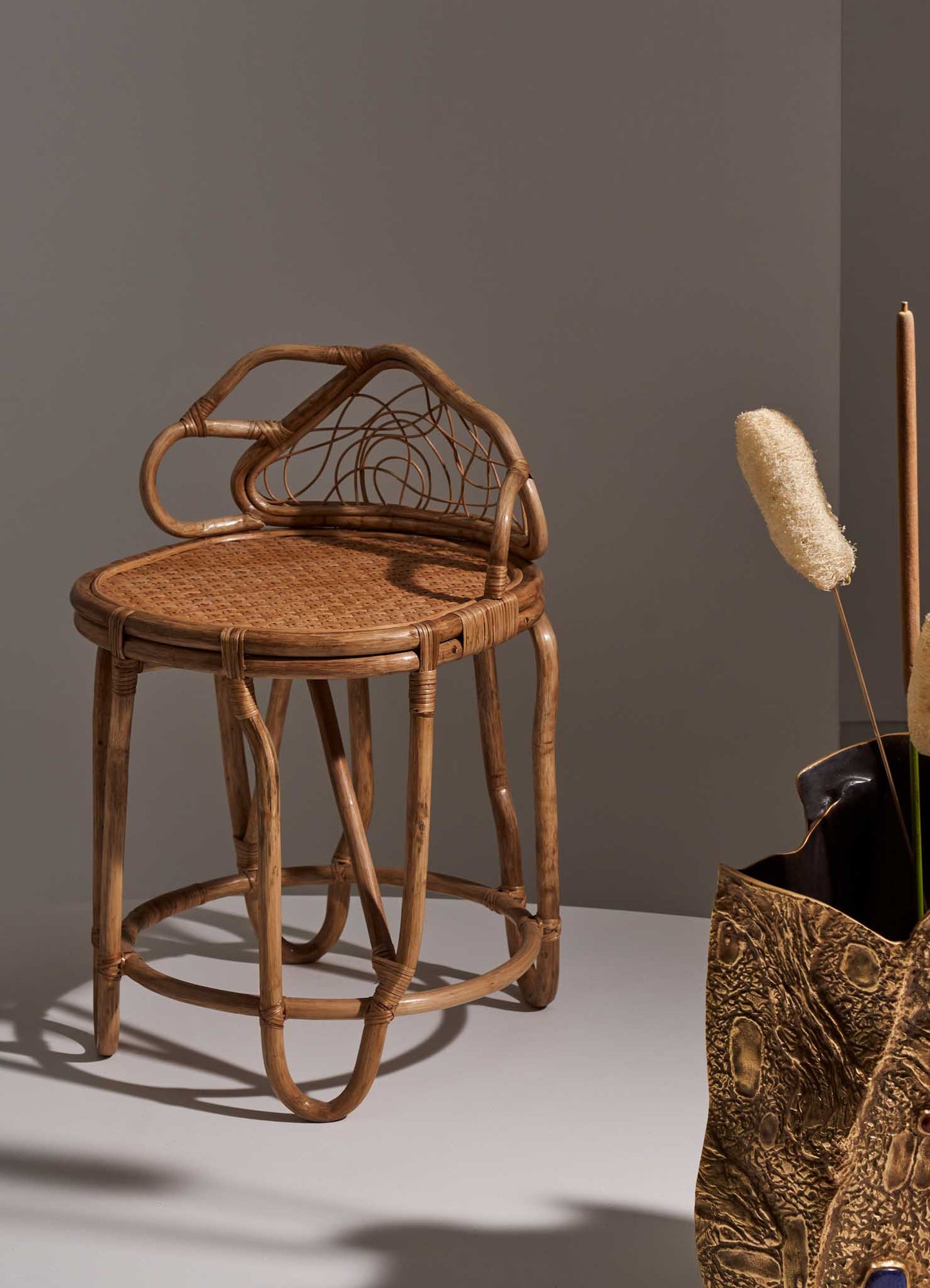 Cane Stool Luxury