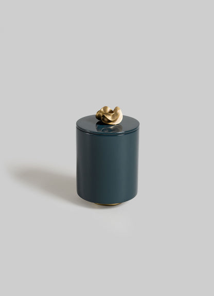 Saffron Dark Blue Round Container