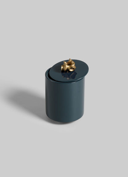 Saffron Dark Blue Round Container