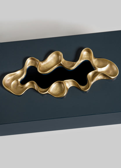 Saffron Dark Blue Tissue Box Large