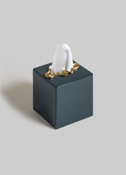 Saffron Dark Blue Tissue Box Small