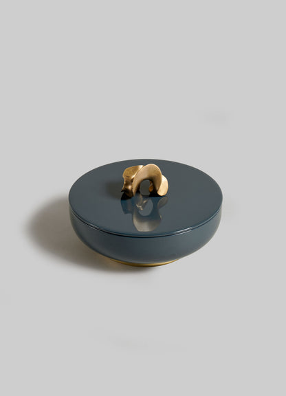 Saffron Dark Blue Trinket Box Large