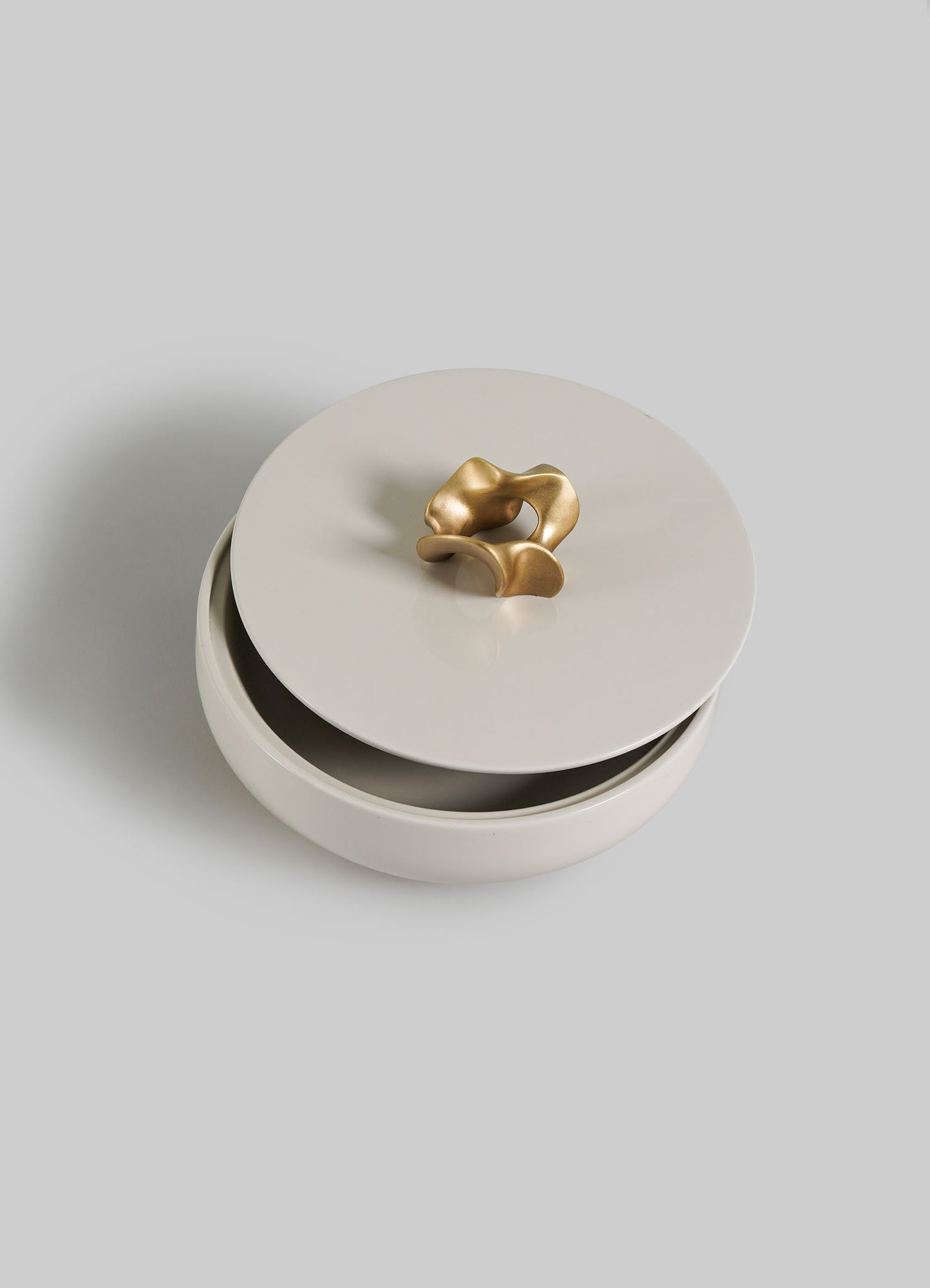 Saffron Ecru Trinket Box Large