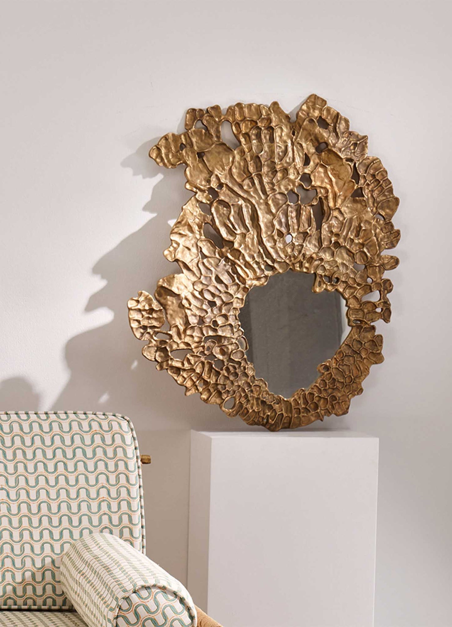 Viya Round Saffron Mirror