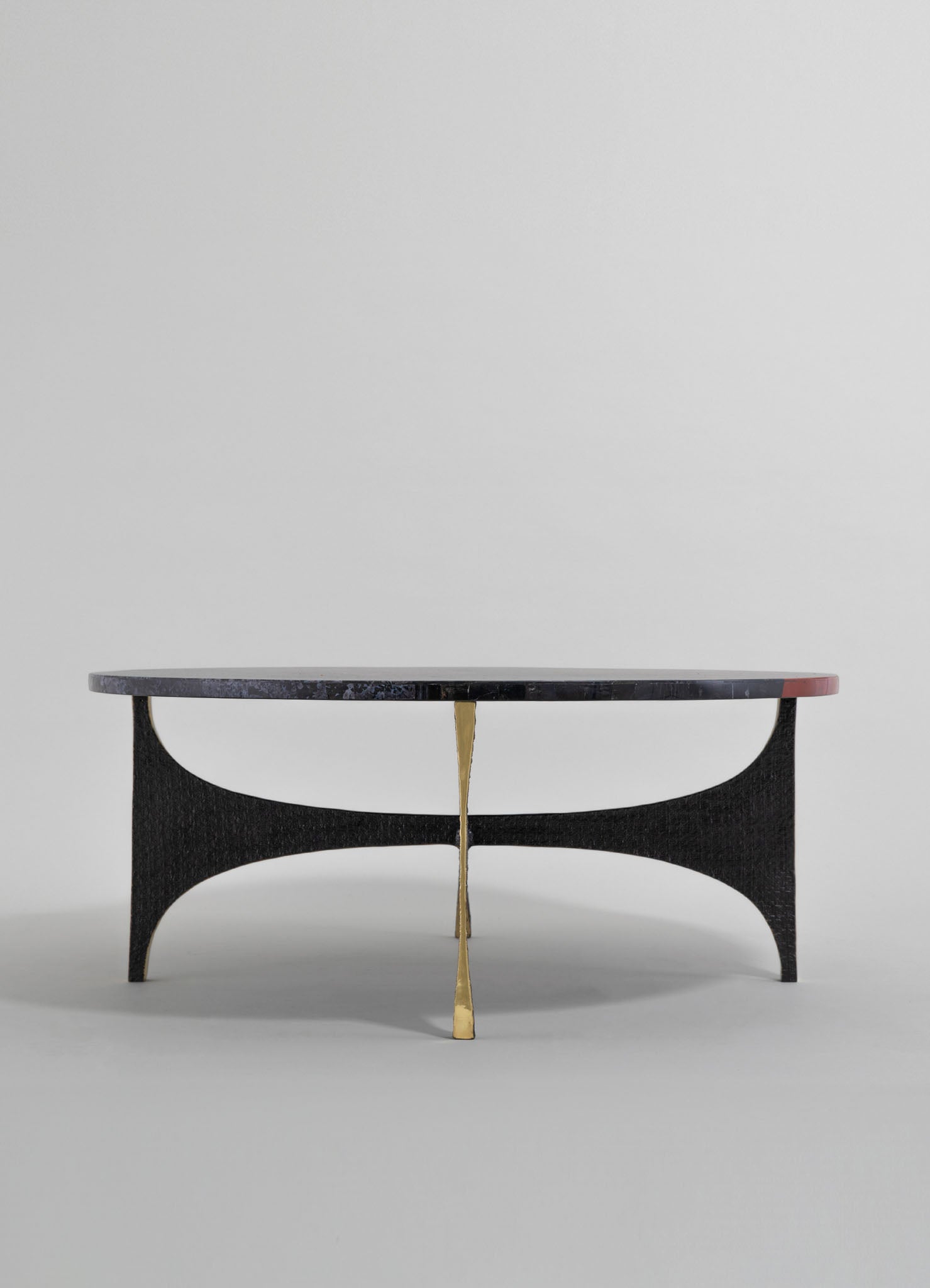 brass and marble round coffee table