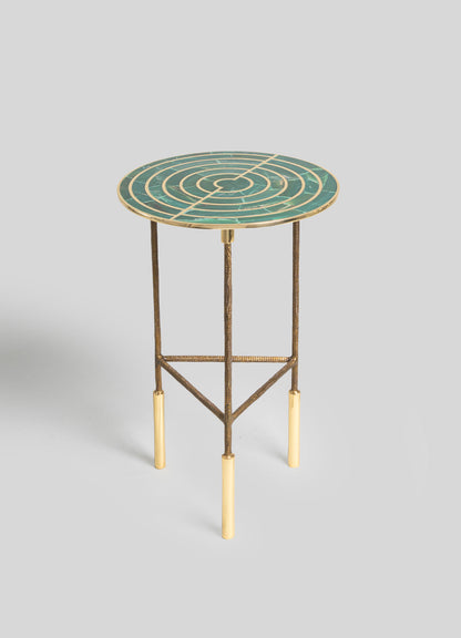 brass round side table