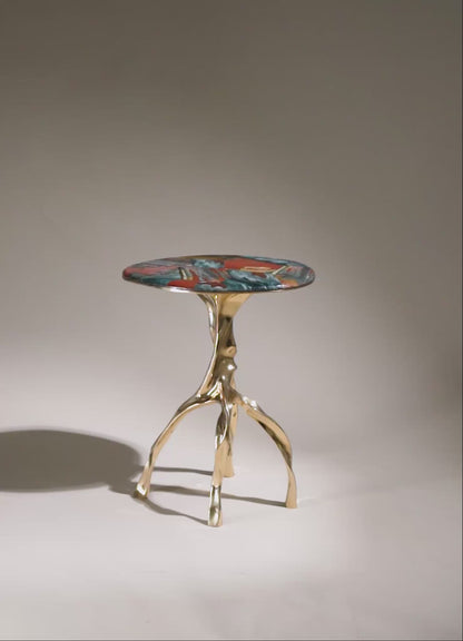 Under The Banyan Gold Side Table Small