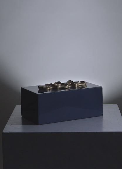 Saffron Dark Blue Tissue Box Large